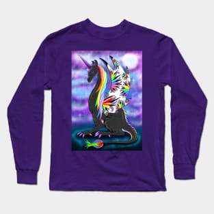 Rainbow black dragon Long Sleeve T-Shirt